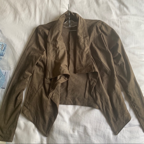 Olive Green Suede Jacket - Picture 2 of 3